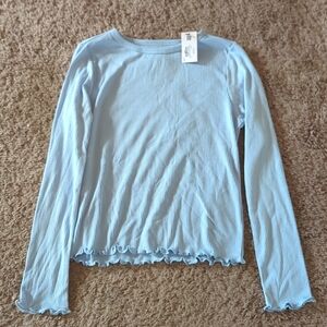 Franki Long sleeve light blue ribbed